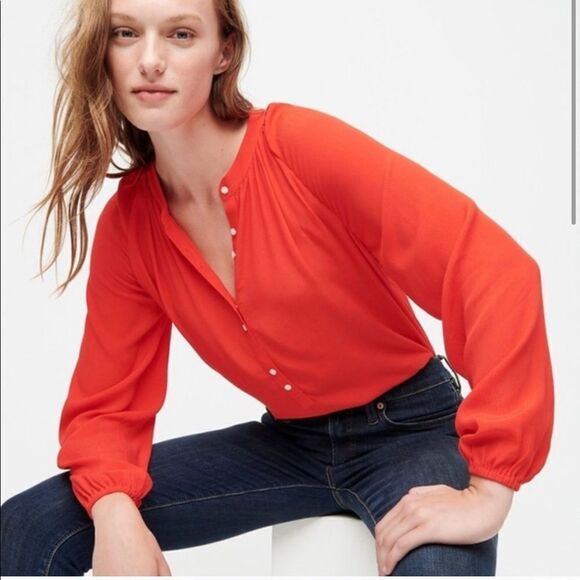 J. Crew Button Popover Top - Picture 8 of 9